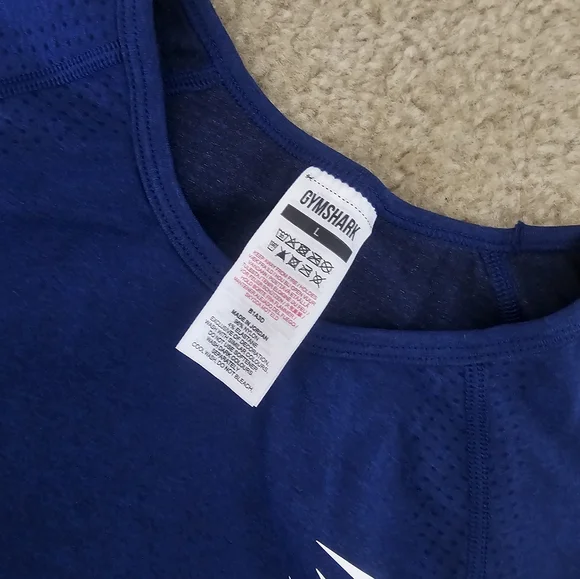 GS Blue Long Sleeve Crop Top W Thumb Holes - Picture 8 of 9